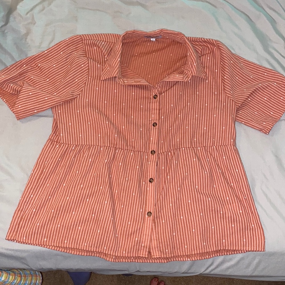Orange Peplum Top